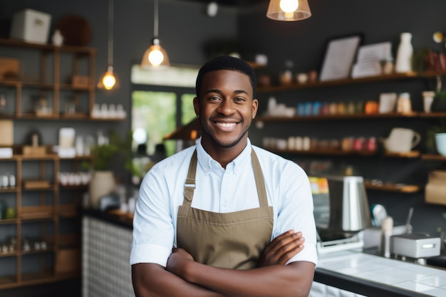 Retrato de un chef en un restaurante