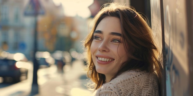 retrato de una chica sonriente IA generativa