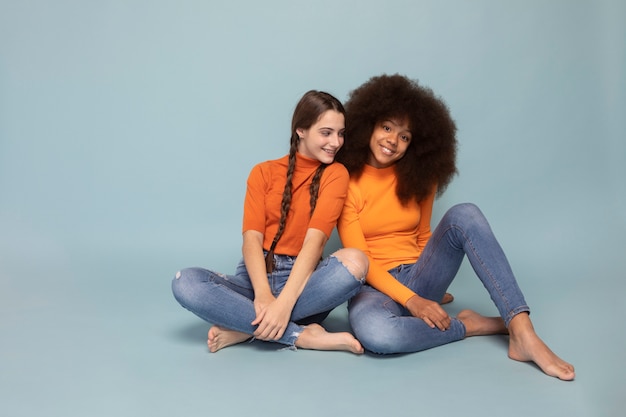 Foto retrato de chicas adolescentes de cerca