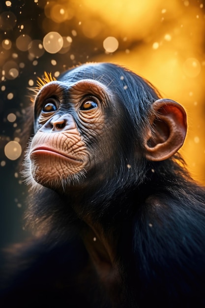 retrato de chimpancé