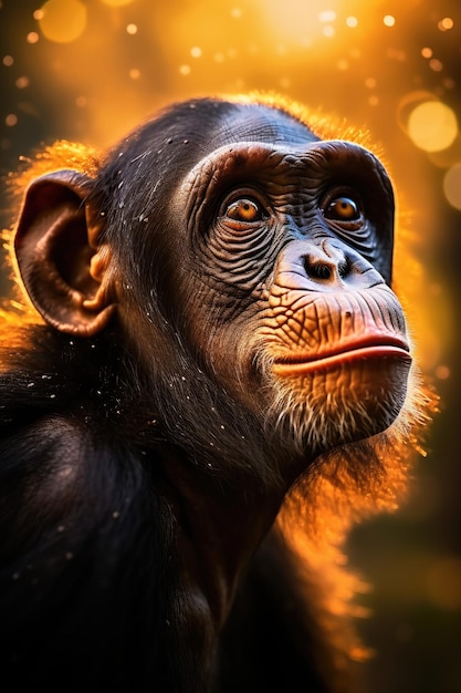 retrato de chimpancé