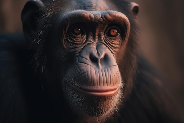 Retrato de chimpancés generado por la IA