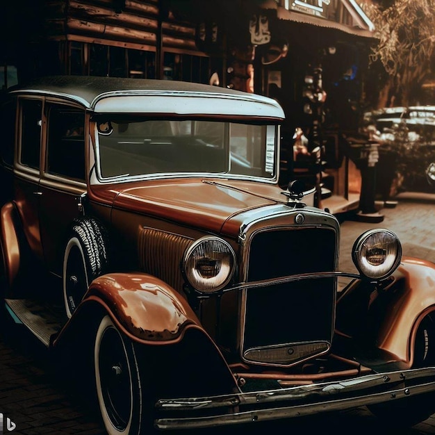 retrato de un coche antiguo