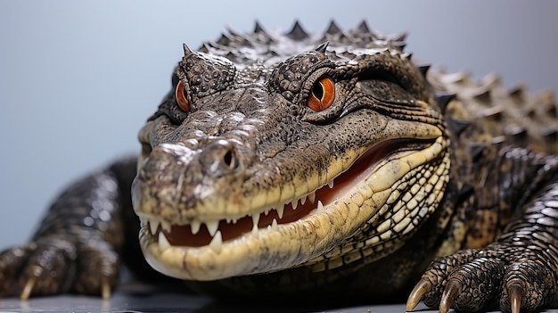 Retrato de cocodrilo sonriente Foto real de alta calidad