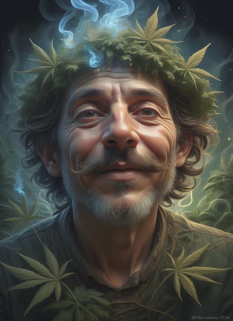 Retrato com maconha