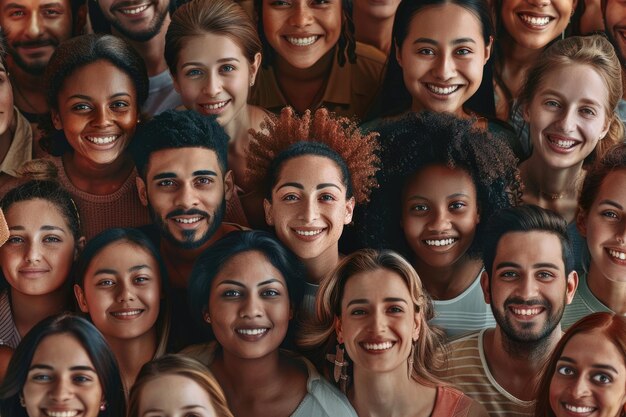 Foto retrato composto de grupos diversos se conectando em uma sociedade multirracial