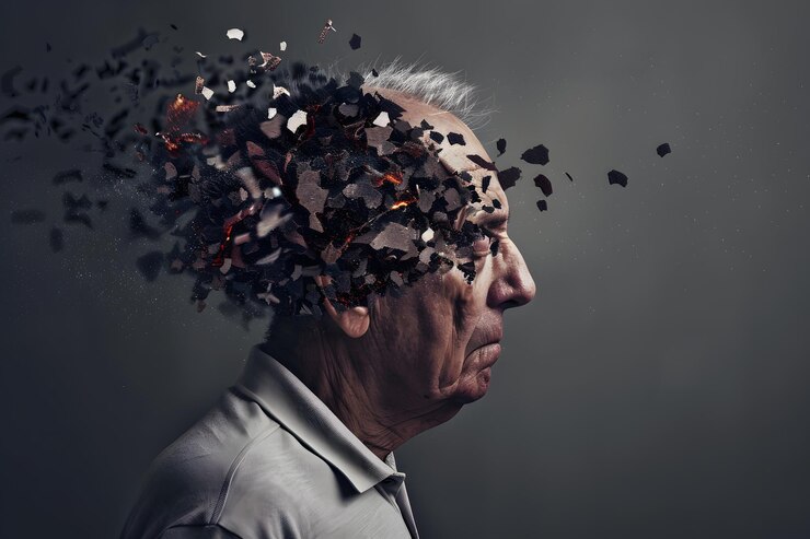 Retrato conceptual de la pérdida de memoria