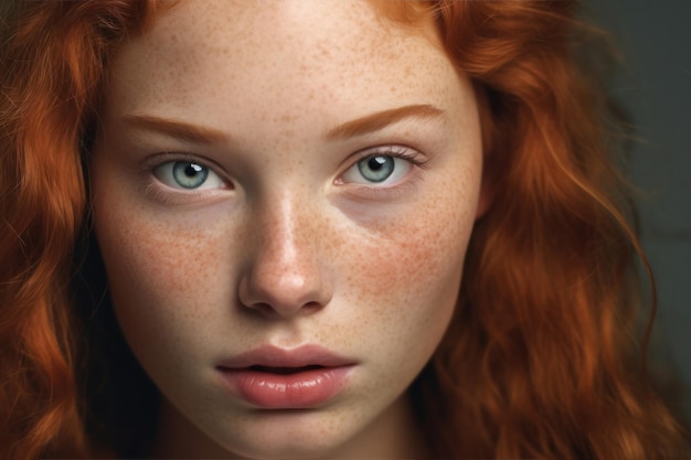 Retrato da beleza do rosto feminino com pele natural