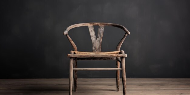 Retrato da cadeira de madeira WabiSabi