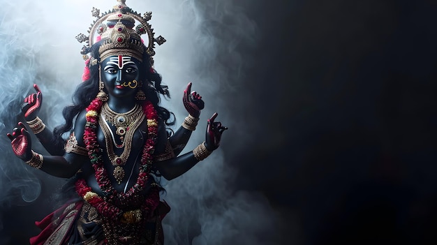 Retrato da estátua da deusa Hindu Kali