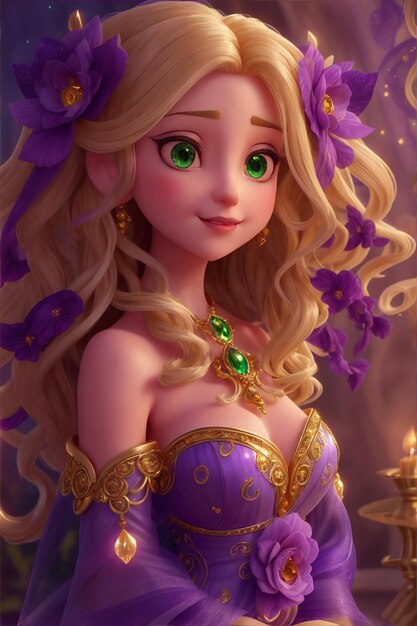 Foto retrato da linda princesa do mundo mágico generativo ai