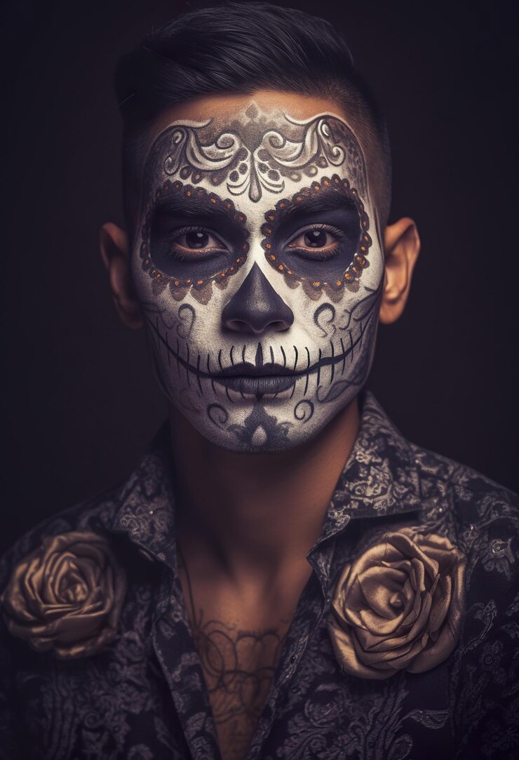 Foto retrato da pessoa fictícia mexicana dia dos mortos el dia de muertos criado com ia generativa