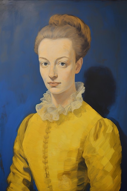 Retrato de una dama con vestido amarillo