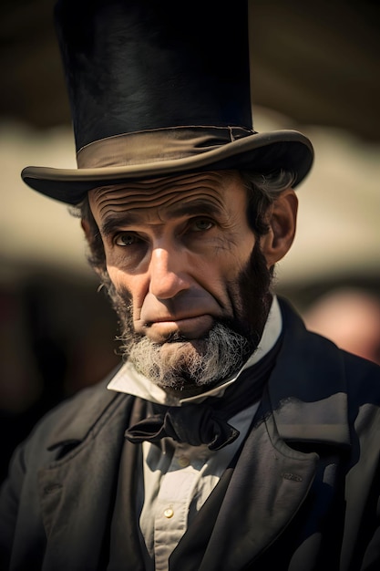 Foto retrato de abraham lincoln em close