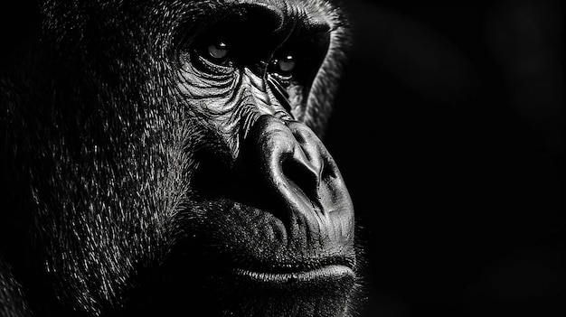 Foto retrato de animal de alto contraste preto e branco de contraste de césio