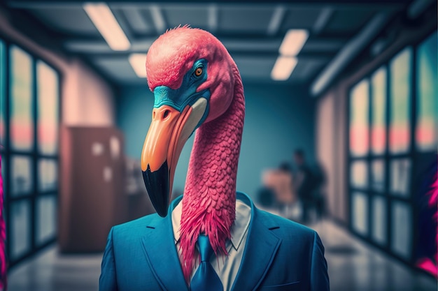 Retrato de animal em traje de negócios em fundo isolado