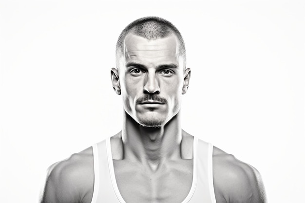 Foto retrato de atleta isolado em fundo branco generative ai