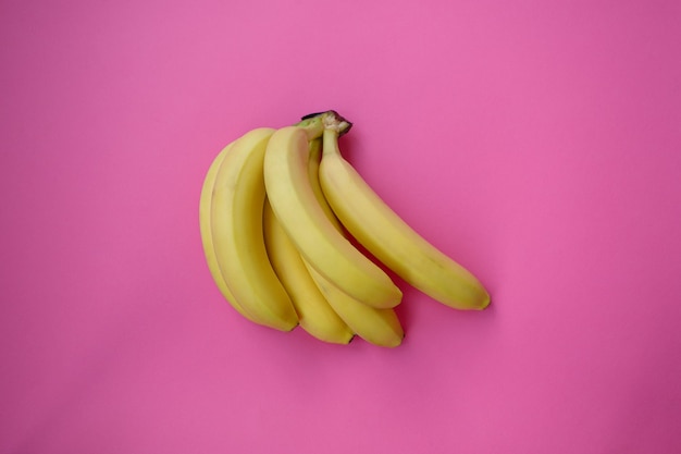 Retrato de bananas em um fundo rosa