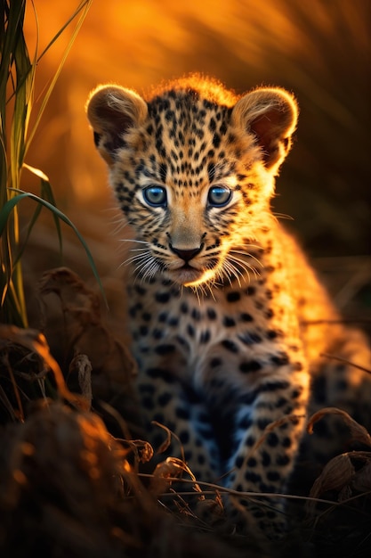 Retrato de bebê leopardo