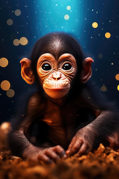 Retrato de bebês chimpanzés