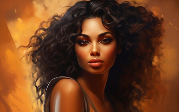 Retrato de Beleza Atemporal de uma Mulher Afro-Americana IA Gerativa