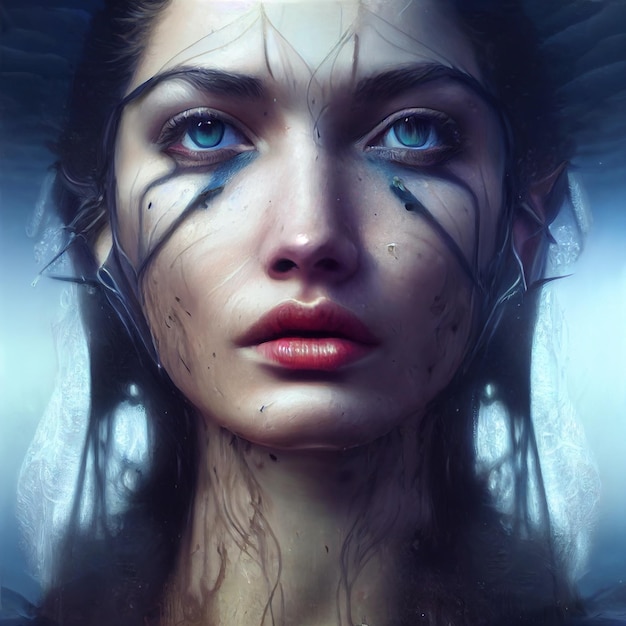 Retrato de bruxa mulher