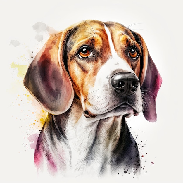 Retrato de cachorro beagle muito engraçado imagem magnífica arte colorida Generative AI AIG15