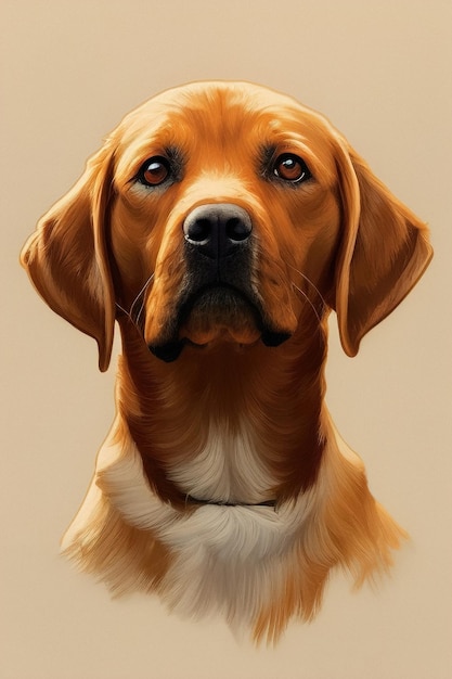 Retrato de cachorro biscoito Labrador Retriever ilustração generativa ai