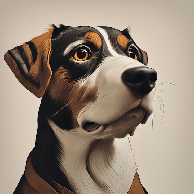 retrato de cachorro com olhos roxos