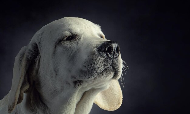 Retrato de cachorro fofo em um fundo escuro