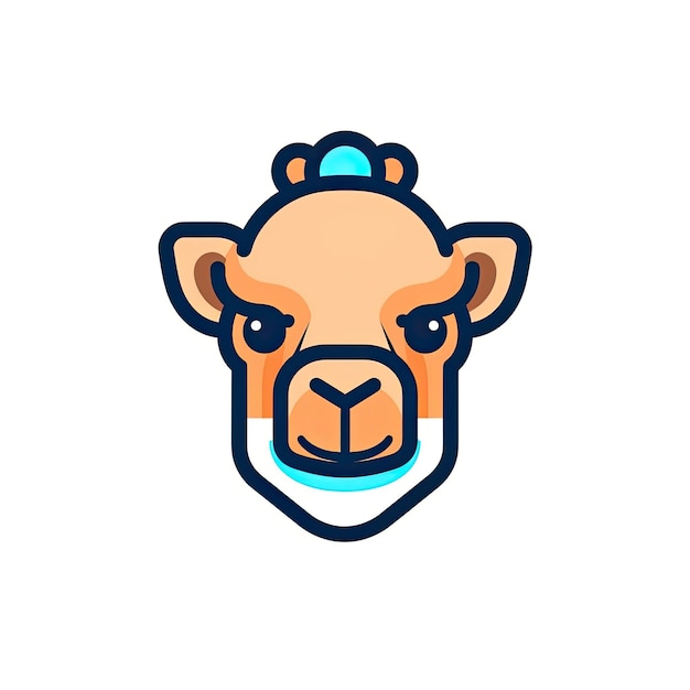 Retrato de camelo ícone de animal bonito avatar de personagem de estilo de linha arte de IA generativa