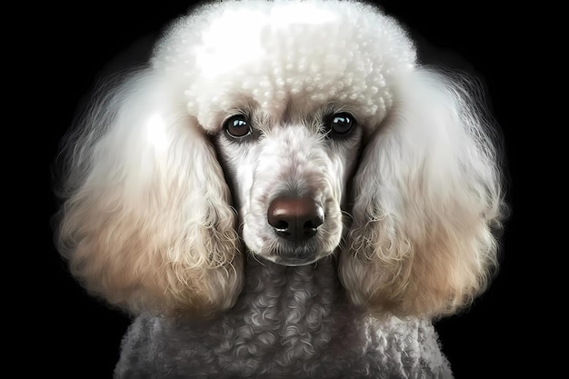 Retrato de cão poodle Design generativo ai