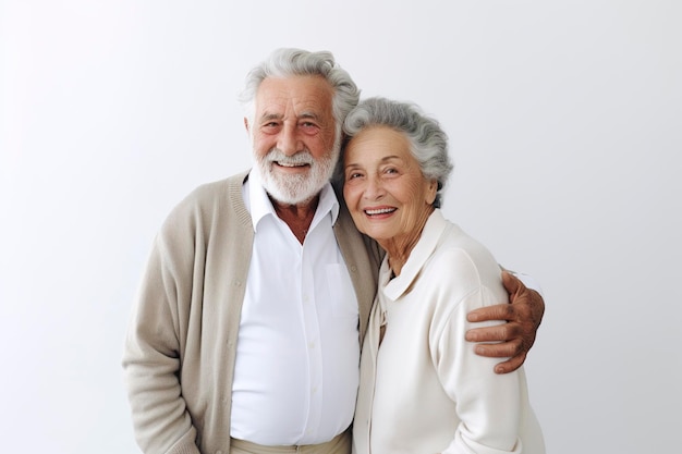 Foto retrato de casal de idosos feliz