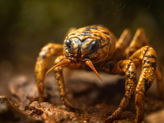 Retrato de close-up de escorpião criado com tecnologia de IA generativa