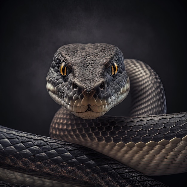 Retrato de cobra em estúdio ultra realista Generative Ai