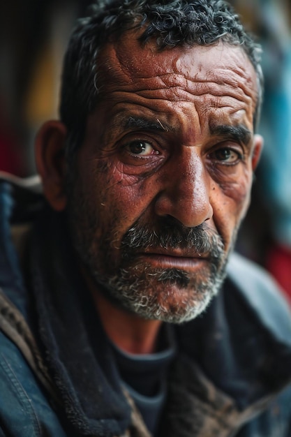 Retrato de desconhecidos nepaleses no templo de Pashupatinath pela manhã