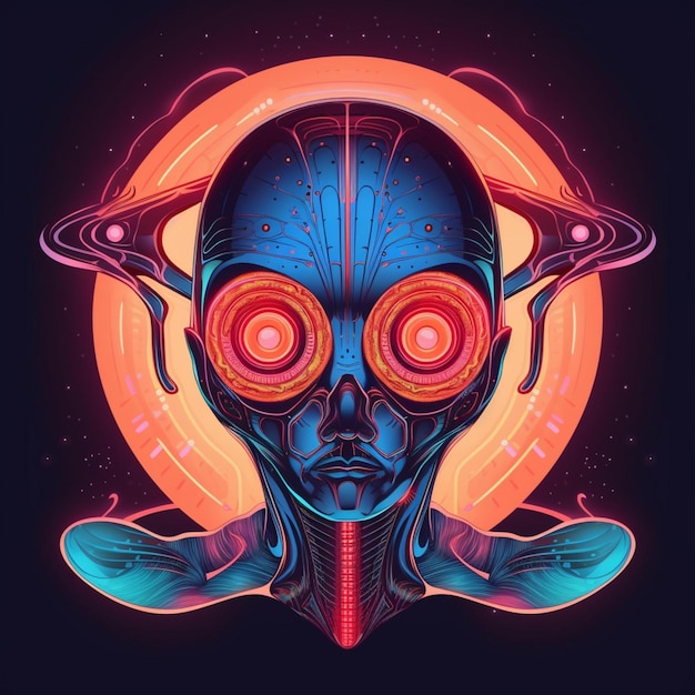 Foto retrato de design de ilustração alienígena