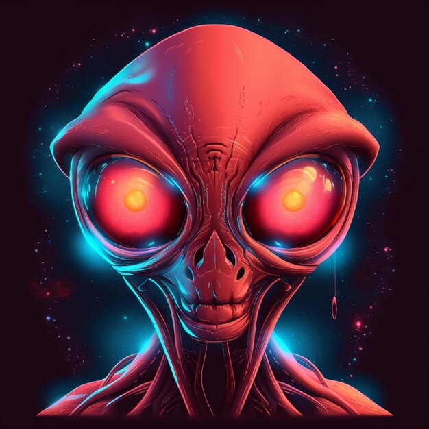 retrato de design de ilustração alienígena