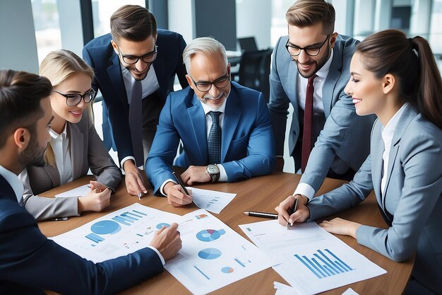 Foto retrato de empresários profissionais trabalhando juntos