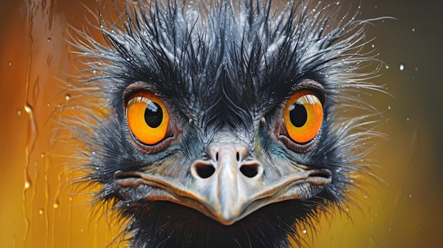 Retrato de emu em close-up