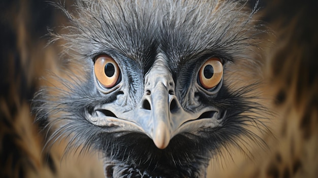 Retrato de emu em close-up