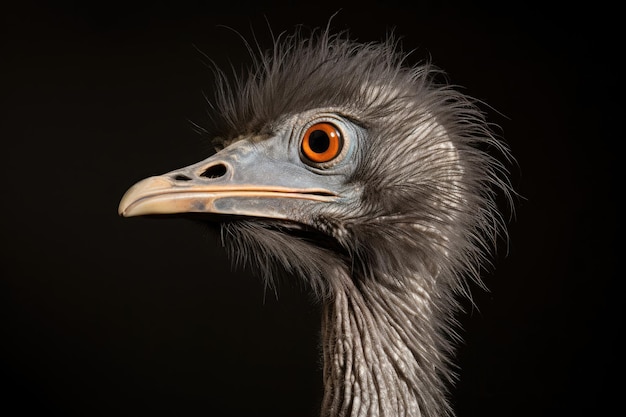 Retrato de emu em close-up