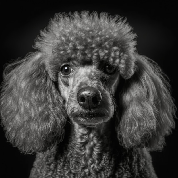 Retrato de estúdio arrebatador de cachorro poodle toy em fundo isolado