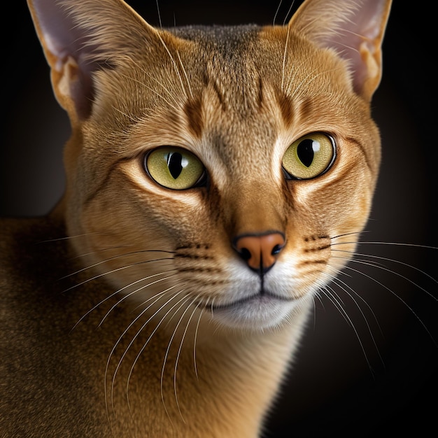 Retrato de estúdio arrebatador de gato chausie em fundo isolado