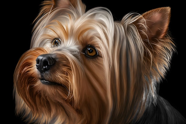 retrato de estúdio de retrato de cachorro yorkshire terrier