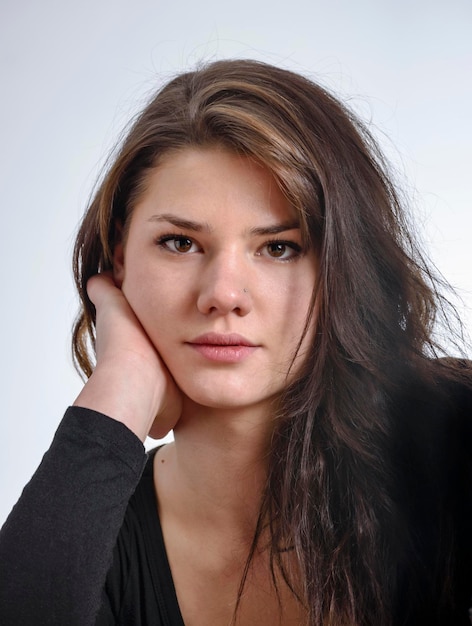 Retrato de estúdio de uma adolescente na Itália