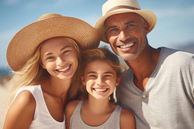 Retrato de família comovente com um homem, uma mulher e uma menina Perfeito para capturar momentos especiais e criar lembranças duradouras