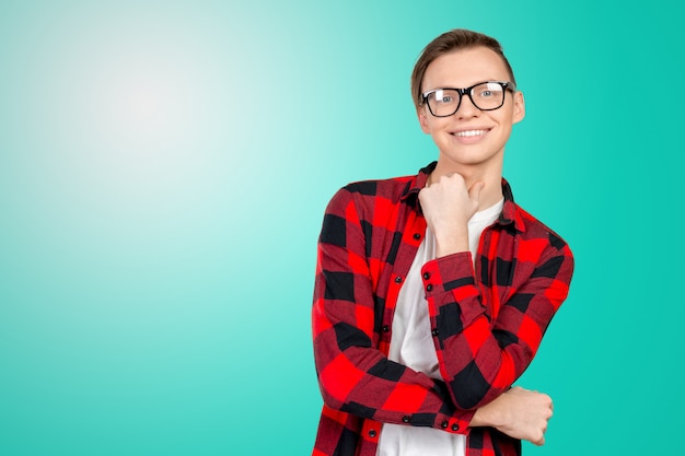 Retrato, de, feliz, homem sorridente