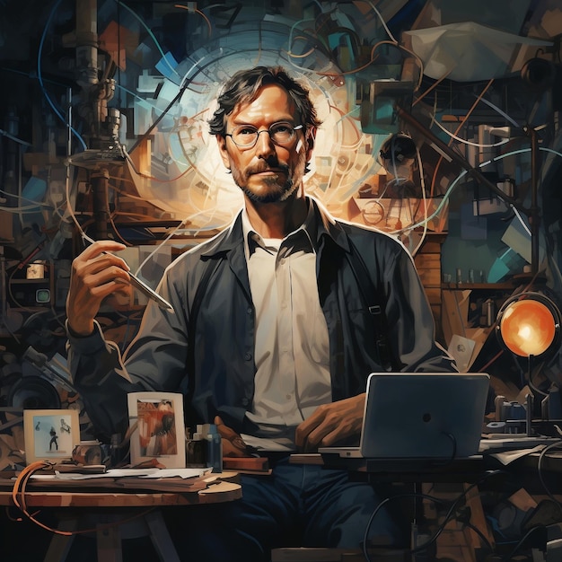 Retrato de figuras influentes da tecnologia Generative Ai