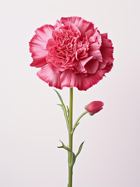 Retrato de flor com fundo branco simples Fotografia hiper-realista